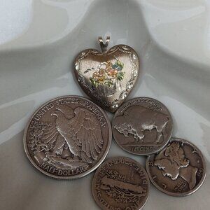 1950's Vintage Etched Sterling Locket